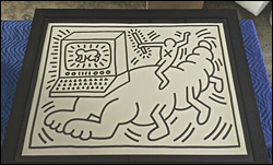 One of a kind Keith Haring marker on paper drawing